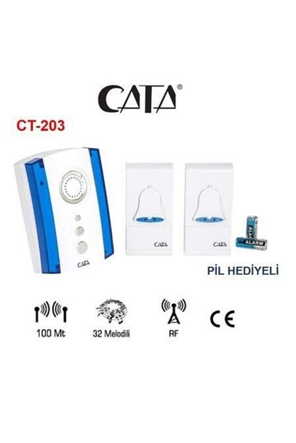 Cata Ct 203 Kablosuz Kapi Zili Uzaktan Kumandali Tek Zil 2 Buton Trendyol
