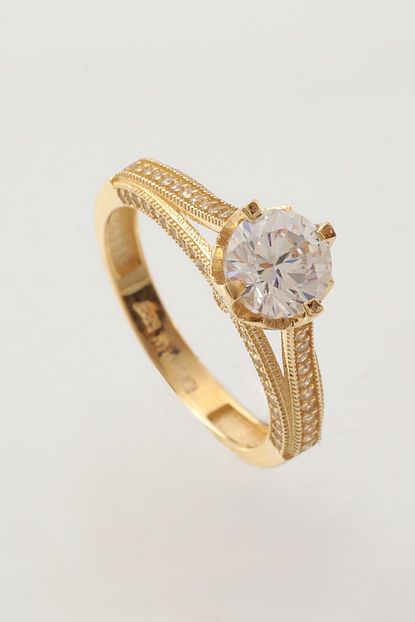 Madisson Gold Tek Tas Yuzuk 14 Ayar Altin Trendyol