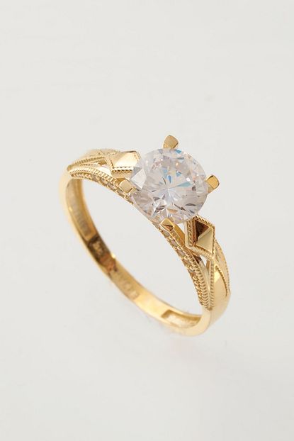 Madisson Gold Tek Tas Yuzuk 14 Ayar Altin Trendyol
