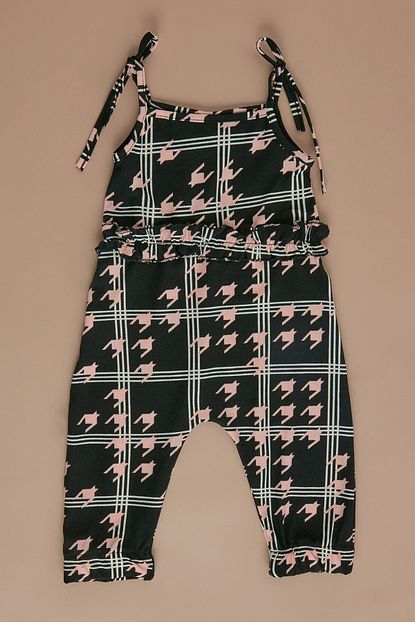 Fulla Moda Cocuk Desenli Askili Siyah Tulum Trendyol