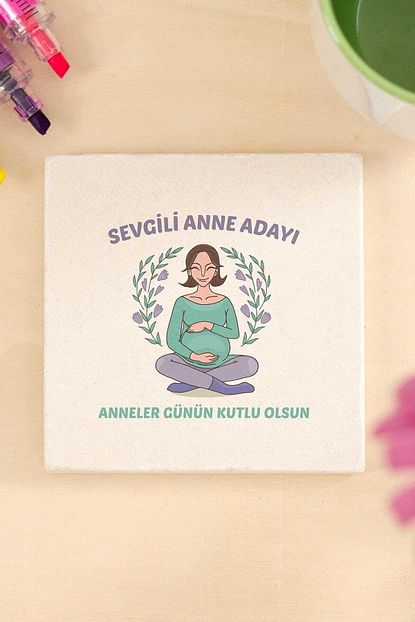 Phi Ajans Anne Adayina Anneler Gunu Hediyesi Tas Bardak Alti Trendyol
