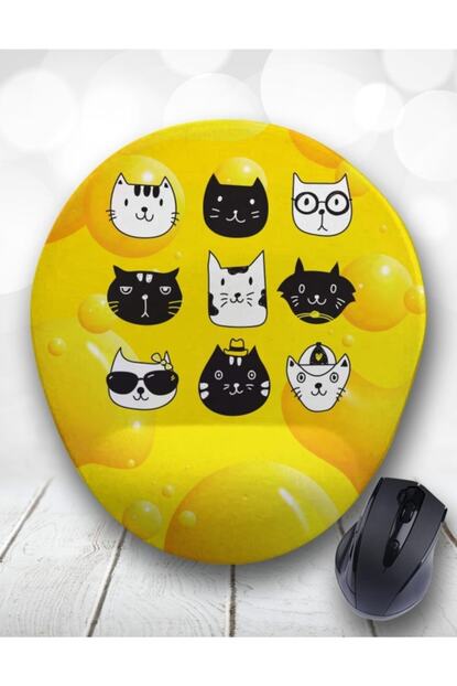 Atolye Cizgi Cat Mood Bilek Destekli Mouse Pad Renkli Trendyol