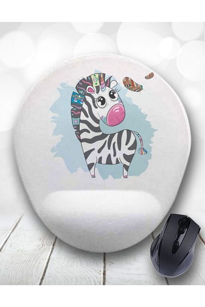 Atolye Cizgi Hippi Zebra Bilek Destekli Mouse Pad Renkli Trendyol