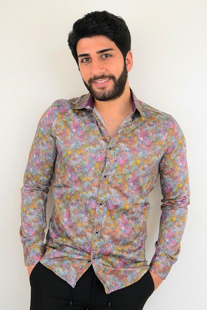 Mcr Erkek Gomlek Rengarenk Yaprakli 37928 Model Trendyol