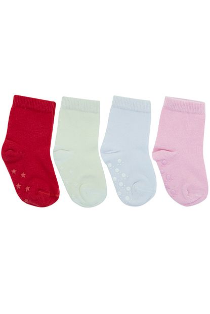 Olay Socks 4 Lu Bebek Soket Corap Kaydirmaz Tabanli Trendyol