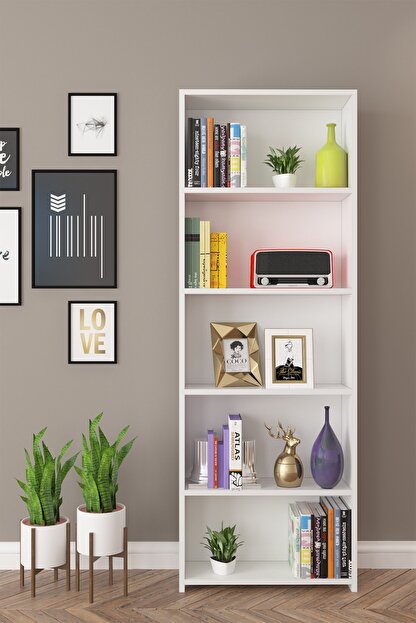 Pratico 5 Rafli Kitaplik Beyaz Trendyol