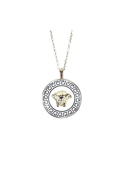 Usta Jewellery Medusa Beyaz Mineli Sari Altin Kolye Trendyol