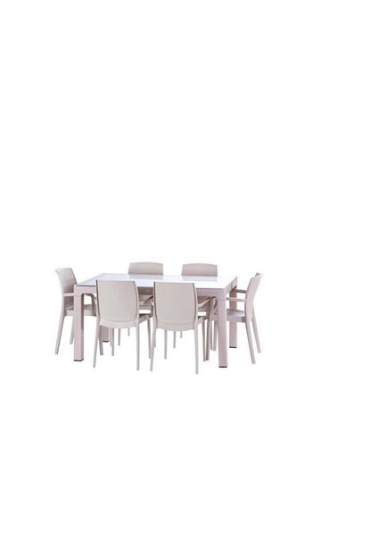Violet Passion 80x140 6 Sand Beyaz Masa Takimi Trendyol