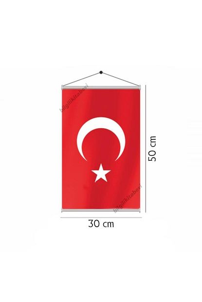 Elif Kirtasiye Turk Bayragi Duvar Askili Bez Poster Tablo Cubuklu 35x50 Cm Trendyol