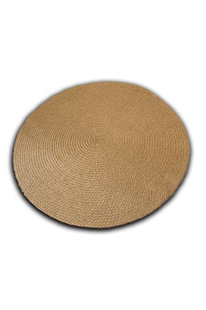 Paspascim Naturel Yuvarlak Jut Hali Orgu Hasir Kilim 120x120 Trendyol