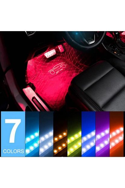 Hangxin Arac Ici Atmosfer Taban Isik 4 9 Led Kumandali Cok Renkli Trendyol