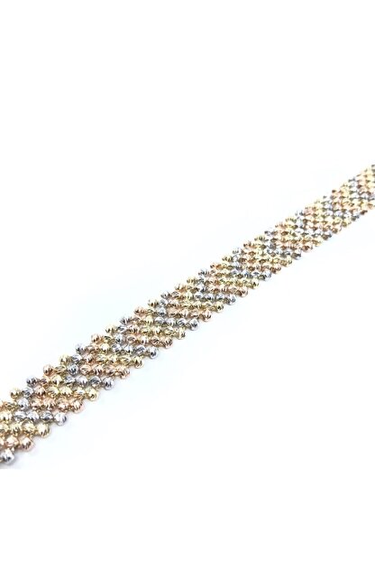 Usta Jewellery Dorika Italyan 3 Sira Orme Renkli Altin Bileklik Trendyol