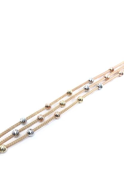 Usta Jewellery Dorika Italyan 3 Lu Kalze Zincirli Rose Altin Bileklik Trendyol