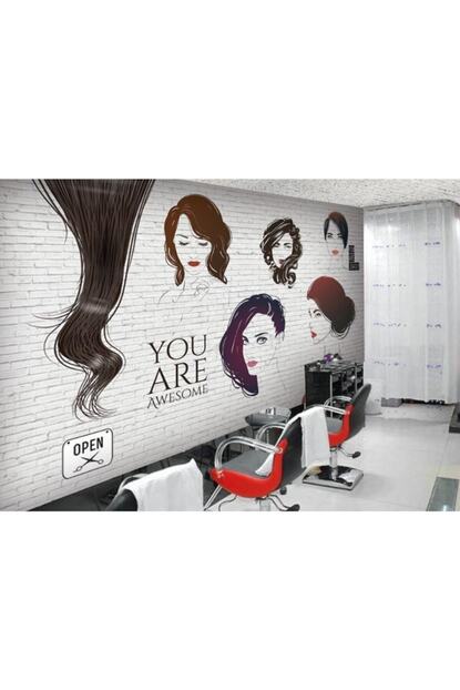 Renkli Duvarlar Siyah Sac Bayan Guzellik Salonu Wallpaper Ozel Tasarim Duvar Kagidi 4 50x2 50 Trendyol