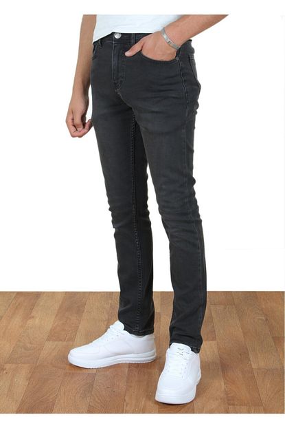 My Store Denim Erkek Gri Slimfit Pamuklu Az Taslamali Dar Paca Kot Pantolon K 5048 Trendyol
