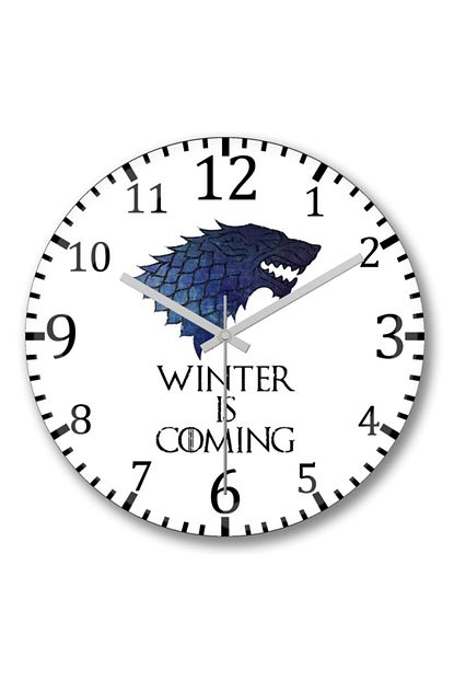 Baski Dukkani Stark Logo Game Of Thrones Duvar Saati Bombeli Gercek Cam Trendyol