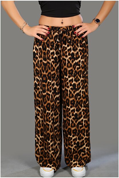 Modaceda Bol Paca Leopar Desenli Pantolon Fiyati Yorumlari Trendyol