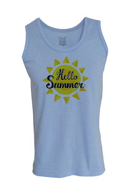 Raf Coll Erkek Hello Summer Baskili Askili Bebek Mavisi T Shirt Trendyol
