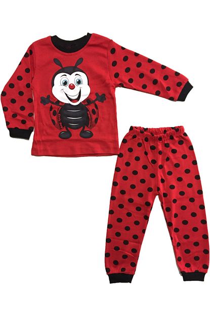 Miracollection Erkek Cocuk Kirmizi Ugur Bocegi Puanli Pijama Takimi Trendyol