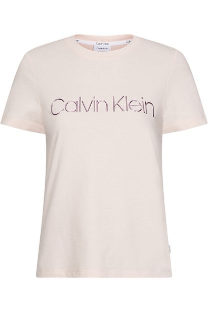Calvin Klein Metalik Logolu Kadin Bisiklet Yaka T Shirt Trendyol