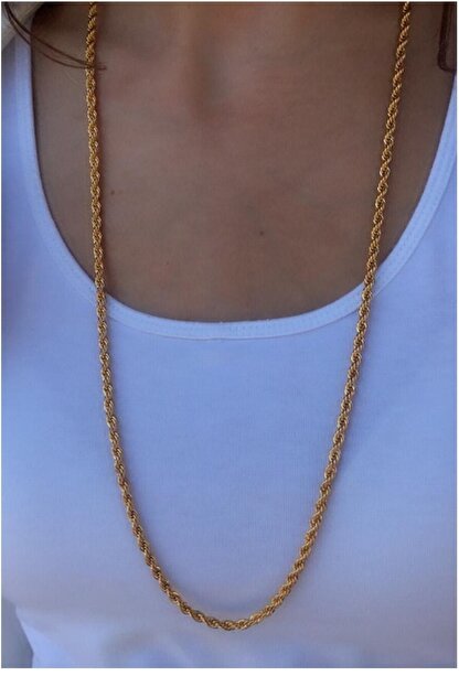X Lady Accessories Kadin Altin Sarisi Kalin Uzun Zincir Kolye Trendyol