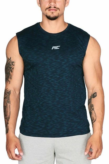 Musclecloth Erkek Mavi Pro Kolsuz T Shirt Trendyol