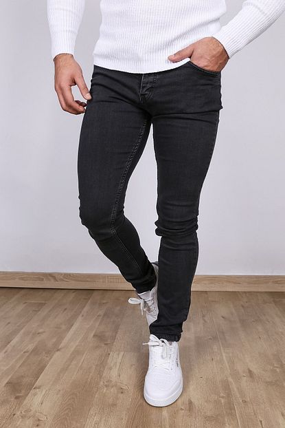 Bilgicler Erkek Gri Fume Klasik Kesim Kot Pantolon Trendyol