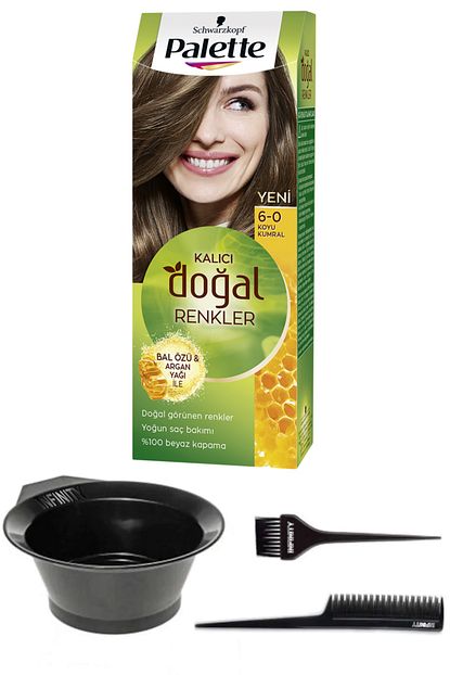 Schwarzkopf Hair Mascara Palette Naturel 6 0 Koyu Kumral Sac Boyasi Ve Sac Boyama Seti Yag Bakimli Kalici Dogal Renkler Trendyol