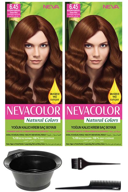 neva color sogan kabugu kalici krem sac boyasi ve sac boyama seti 2 li natural colors 6 45 fiyati yorumlari trendyol