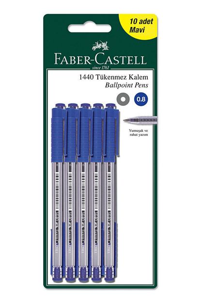 faber castell 1440 mavi tukenmez kalem