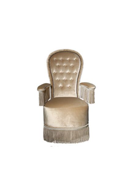 T S Interiors Vintage Kadife Bej Berjer Berjer Kadife Koltuk Trendyol
