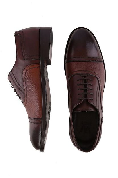 W Collection Erkek Deri Kahve Taba Cift Renk Ayakkabi Trendyol