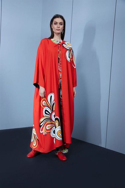 Mimya Kadin Kirmizi Kimono Kaftan Trendyol