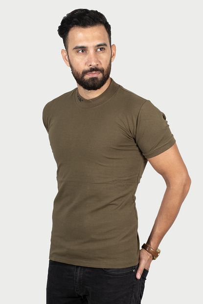 Deepsea Erkek Haki Balikci Yaka Tisort 2001126 Trendyol