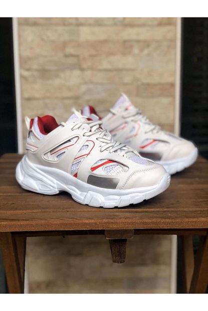 Meli Ayakkabi Beyaz Track Yuksek Taban Erkek Sneakers Ayakkabi Trendyol
