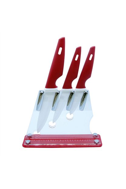 Cooker 4 Lu Seramik Bicak Seti Kirmizi Trendyol