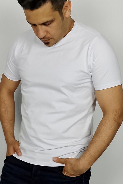 Avarotrendy Erkek T Shirt Cok Renkli Baskisiz Large Beyaz Trendyol