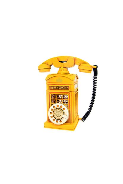 dekoratif metal ahizeli telefon kumbara