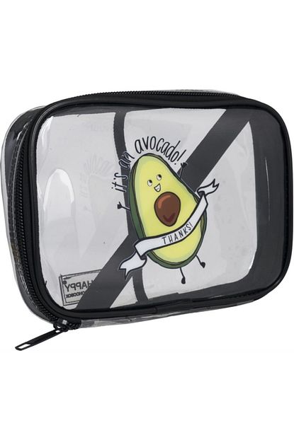 be happy seffaf organizer clutch kalemlik canta avocado