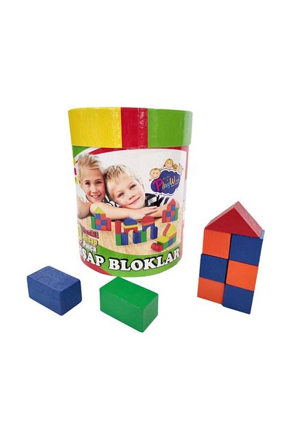 Play Wood Playwood Ahsap Bloklar Silindir Kutuda 40 Parca Egitici Oyuncak Trendyol