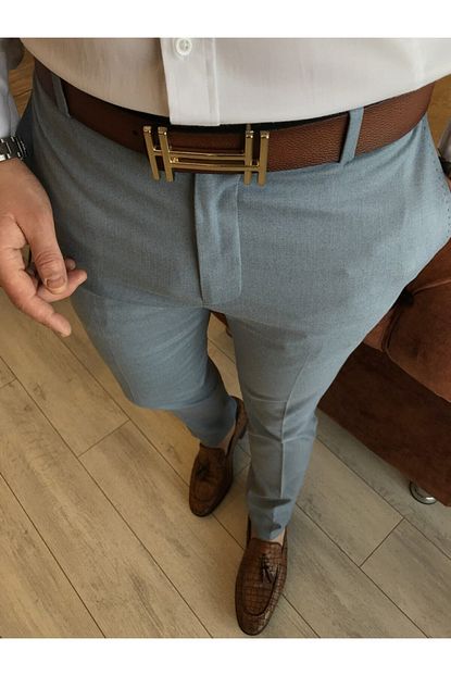 Terziademaltun Erkek Mavi Kumas Pantolon T4762 Trendyol