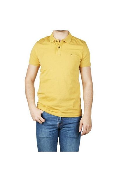 Cazador Erkek Likrali Polo Yaka Sari Renk Tisort Caz 4638 Trendyol