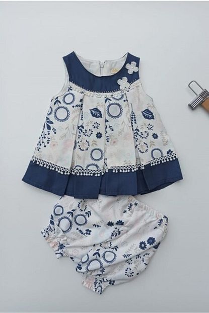 Kaplumbaga Baby Cicek Desenli Gupurlu Kulotlu Kiz Bebek Elbise 3 6 9 Ay Trendyol