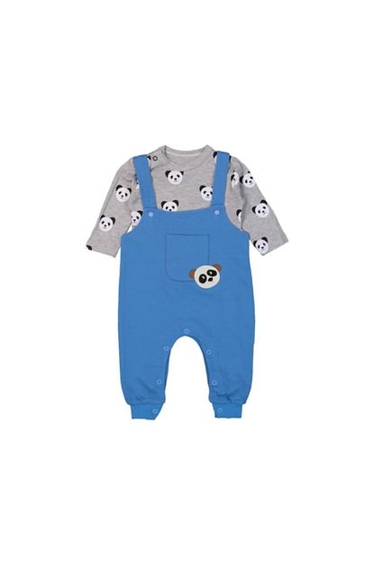 4 Baby Erkek Bebek Pandali Badili 2 Parca Salopet Tulum Takim Trendyol