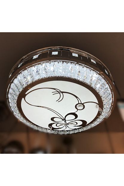 Burenze A Modern Plafonyer Kristal Tasli Power Led Avize Desenli 3 Renk Kademeli Krom Trendyol