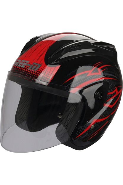 Free M Kirmizi Siyah Camli Acik Kask 606 Trendyol