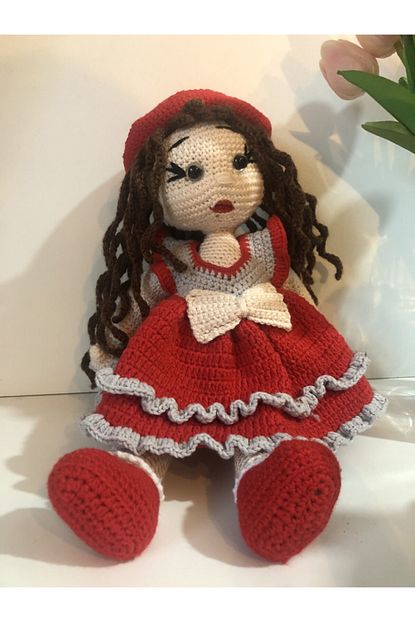 Makrome By Ayca Kirmizi Amigurumi Organik Oyuncak Bebek Trendyol