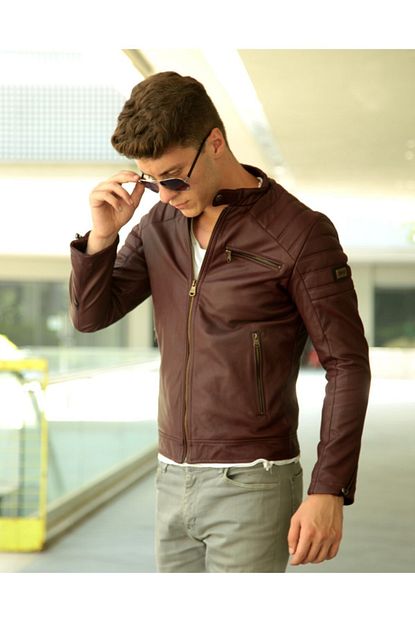 Blackmood Erkek Suni Deri Ceket Mont Trendyol