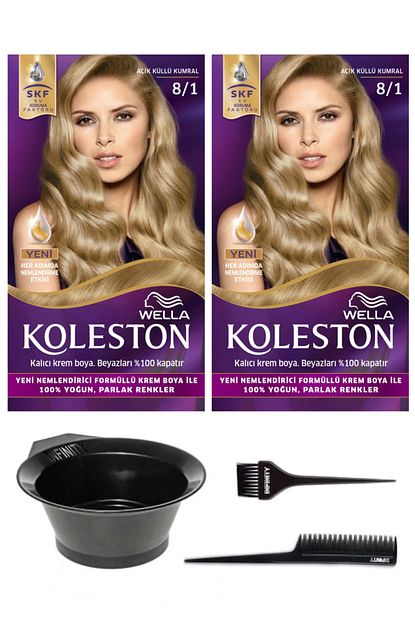 Wella 2 Li Koleston 8 1 Kit Boya Acik Kullu Kumral Ve Sac Boyama Seti Fiyati Yorumlari Trendyol