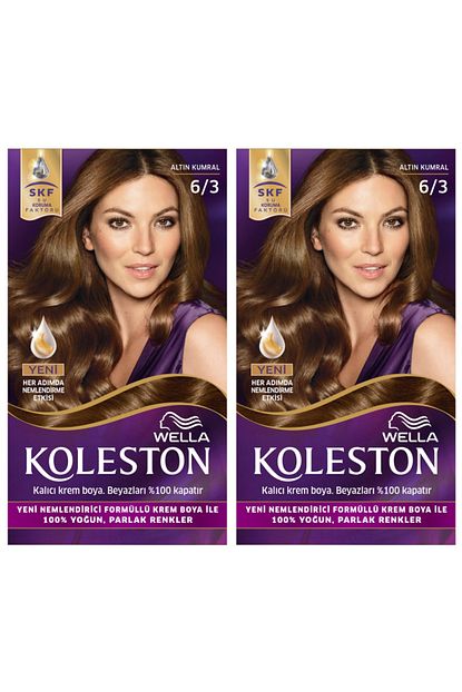 wella koleston 6 3 kit altin kumral sac boyasi 2 li fiyati yorumlari trendyol
